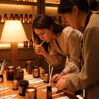 Fragrance curator reviewing candle notes